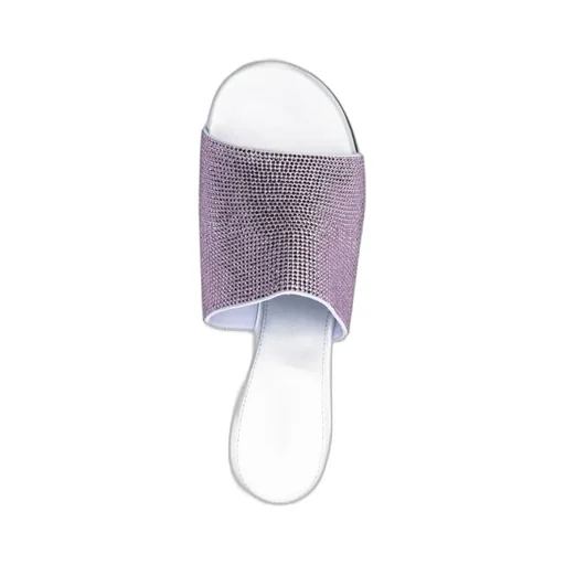 G Cube Mules In Satin With Strass