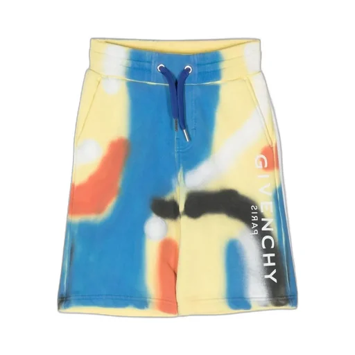 Spray-Painted Printed Sports Shorts