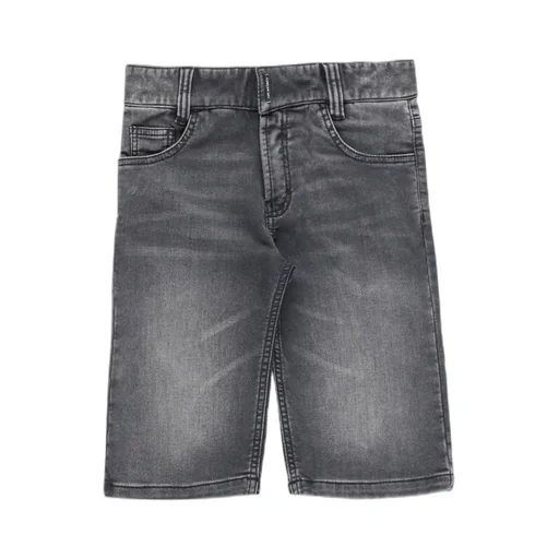Logo-Patch Knee-Length Denim Shorts