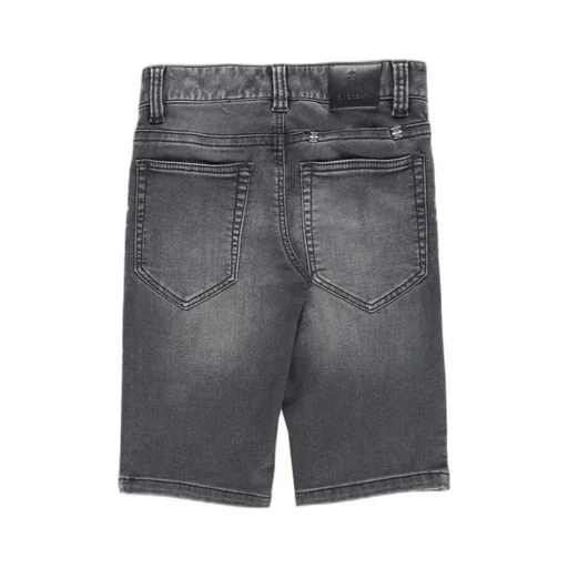 Logo-Patch Knee-Length Denim Shorts