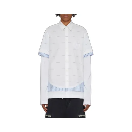 All-Over Logo Printed Double-Layered Shirt