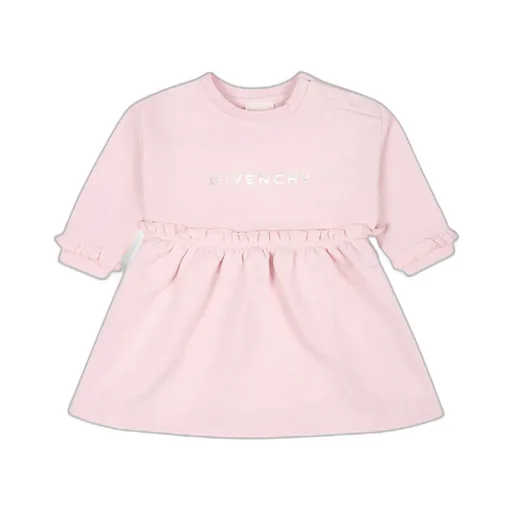Logo Printed Ruffled Cuff Dress