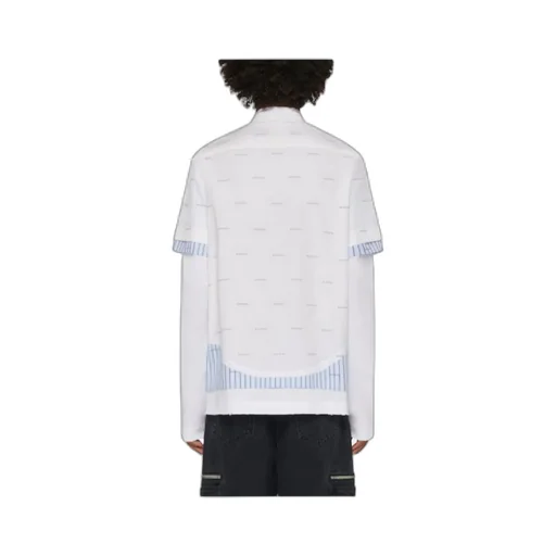 All-Over Logo Printed Double-Layered Shirt