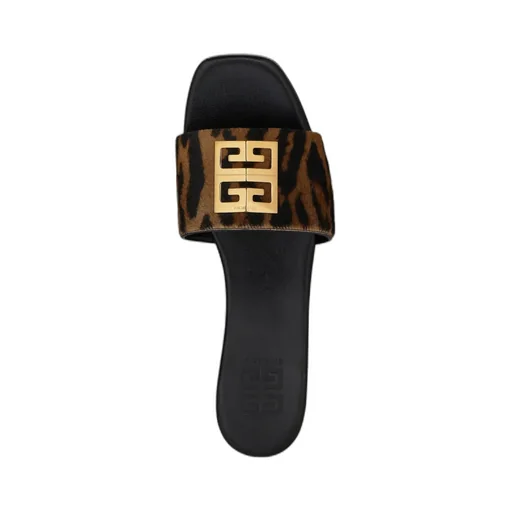 Logo Leopard Print Slippers