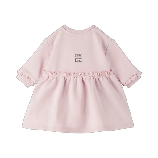 Logo Printed Ruffled Cuff Dress