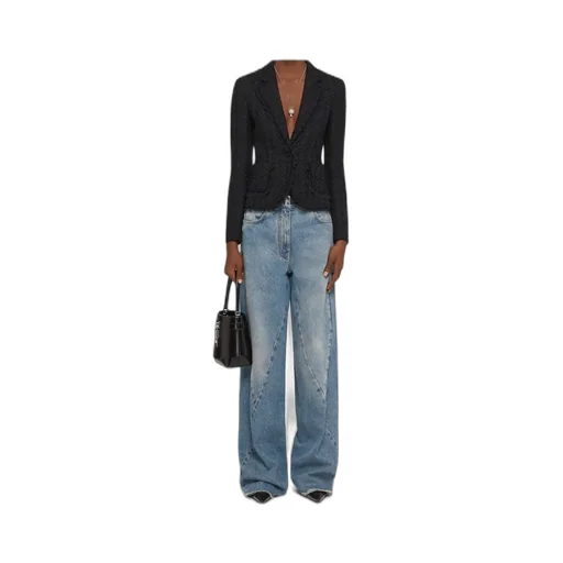 Vintage Effect Wide-Leg Jeans