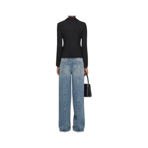 Vintage Effect Wide-Leg Jeans