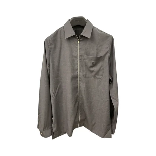 Logo Plaque Zip-Up Shirt