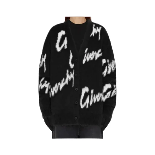 Cardigan In All-Over Givenchy Intarsia Mohair And Wool