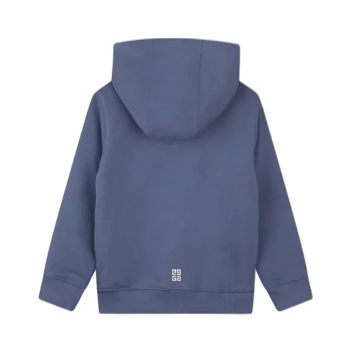 Logo-Printed Zip-Up Drawstring Hoodie