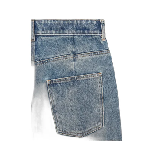 Vintage Effect Wide-Leg Jeans
