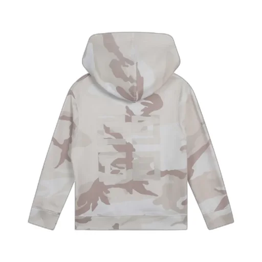 Camouflage Printed Zipped Long-Sleeved Hoodie