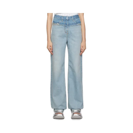 Frayed Edge Wide-Leg Jeans