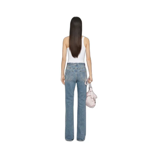 Chain-Detailed Bootcut Jeans