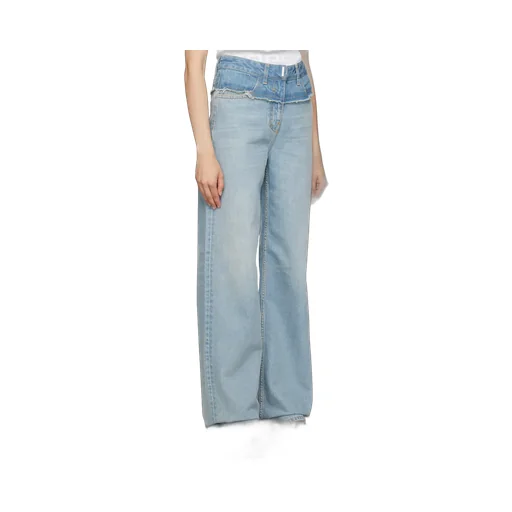 Frayed Edge Wide-Leg Jeans