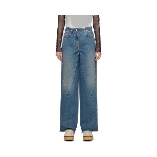 Vintage Effect Wide-Leg Jeans