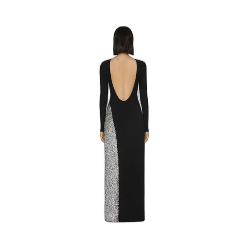 Backless Evening Dress With Sequins Embroidered