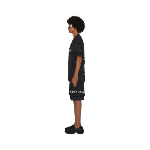 Distressed Cut-Out Oversized T-Shirt