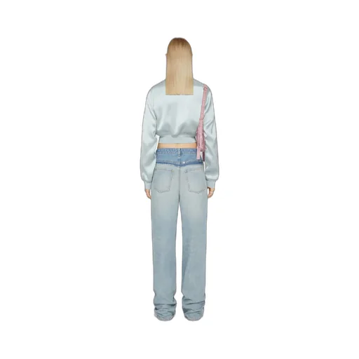 Frayed Edge Wide-Leg Jeans