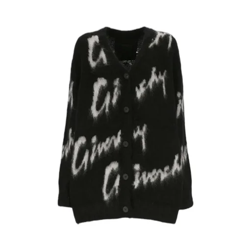 Cardigan In All-Over Givenchy Intarsia Mohair And Wool