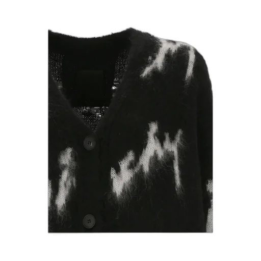 Cardigan In All-Over Givenchy Intarsia Mohair And Wool