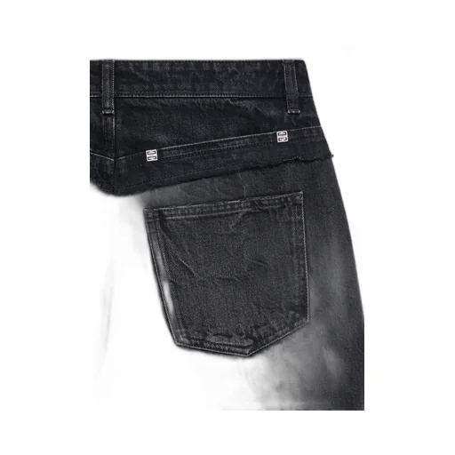Logo-Detailed Distressed Denim Shorts