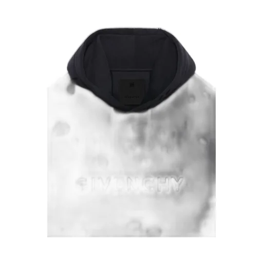 Distressed Logo Printed Drawstring Hoodie