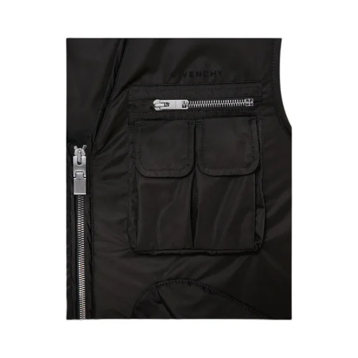 Zip-Up Logo Embroidered Vest