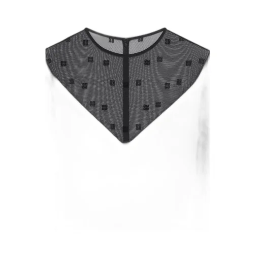 V-Neck Sheer Monogrammed Midi Dress