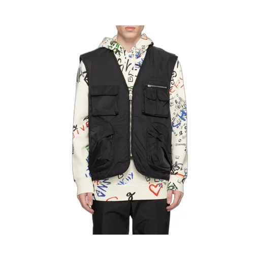 Zip-Up Logo Embroidered Vest