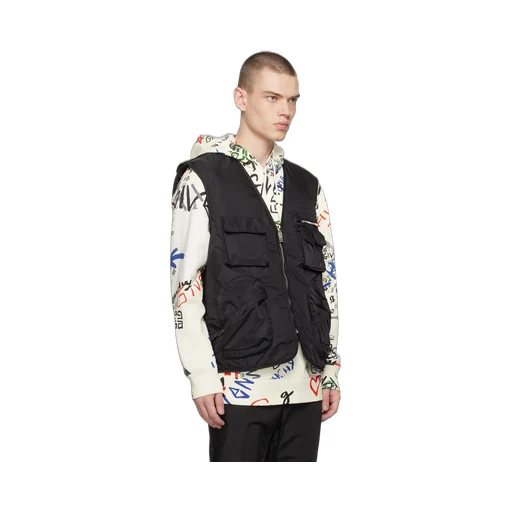 Zip-Up Logo Embroidered Vest