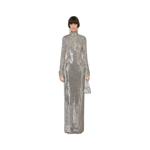 Open-Back Sequin Gown