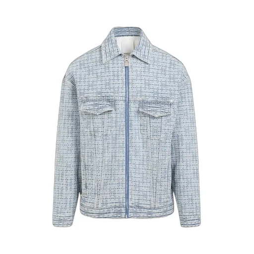 4G Motif Zip-Up Shirt Jacket