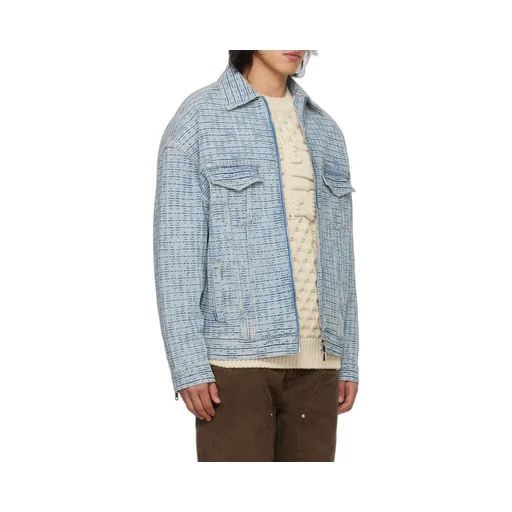 4G Motif Zip-Up Shirt Jacket