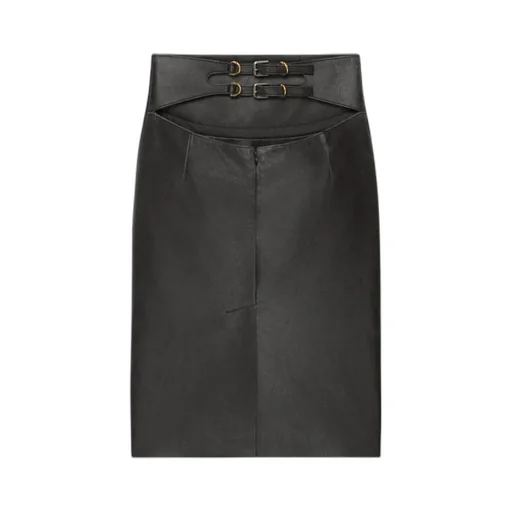 High-Waisted Leather Skirt