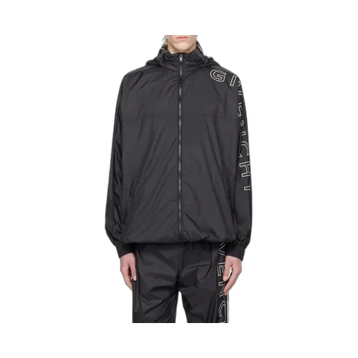 Logo Embroidered Hooded Jacket