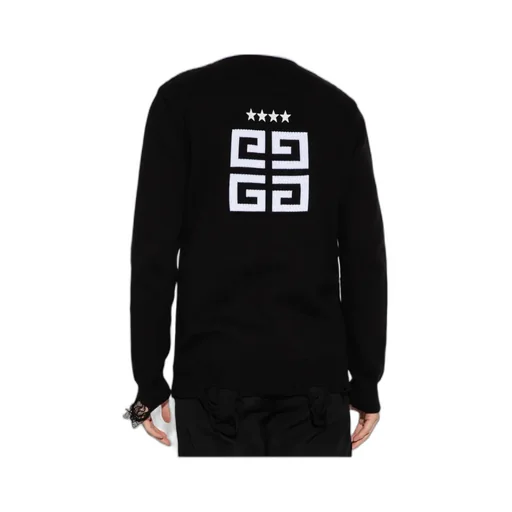 Logo Embroidered V-Neck Buttoned Cardigan