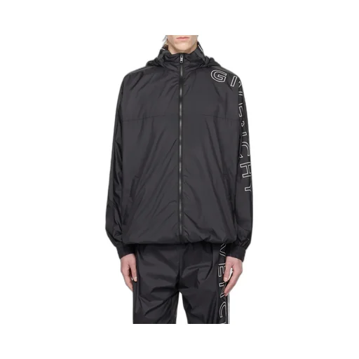 Logo Embroidered Hooded Jacket