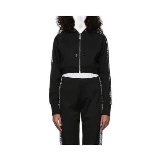 4G Webbing Cropped Zip-Front Hoodie