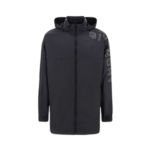 Logo Embroidered Hooded Jacket
