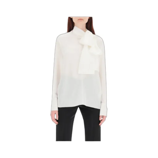 Scarf Collar Long-Sleeved Shirt