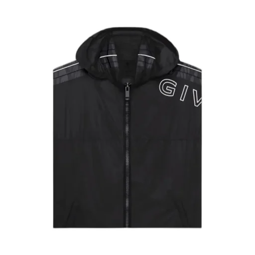 Logo Embroidered Hooded Jacket