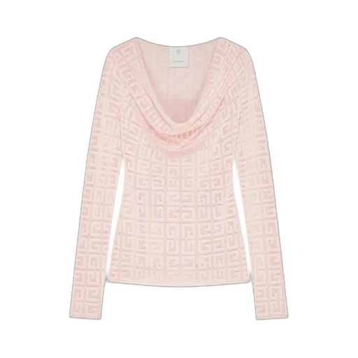 4G Jacquard Draped Sweater