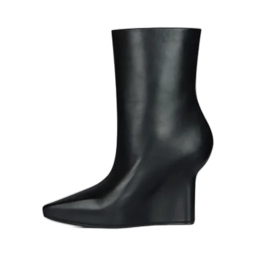 Lock Plaque Detail Wedge Boots