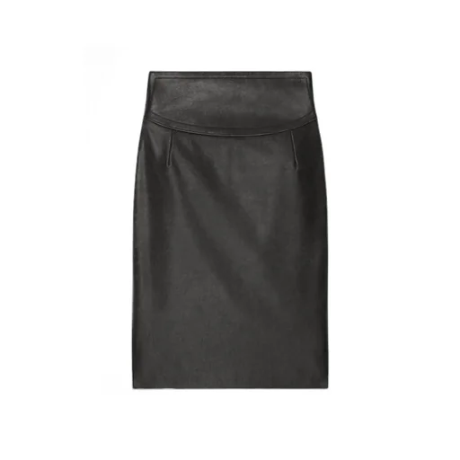 High-Waisted Leather Skirt