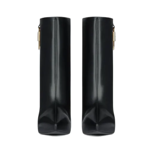 Lock Plaque Detail Wedge Boots