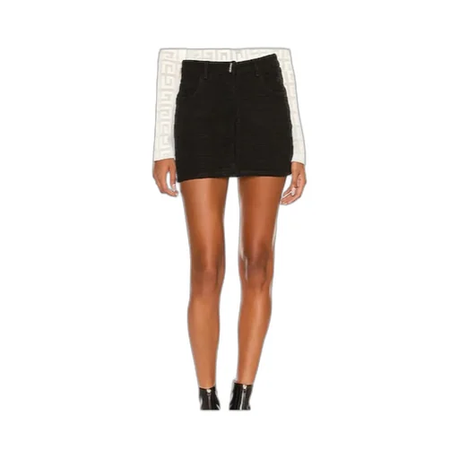 Mid-Rise Monogram Mini Skirt