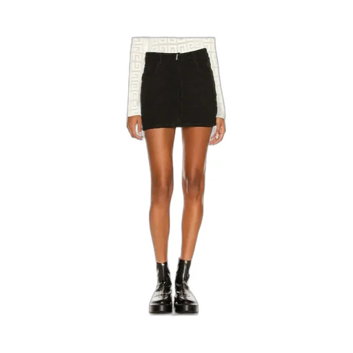 Mid-Rise Monogram Mini Skirt