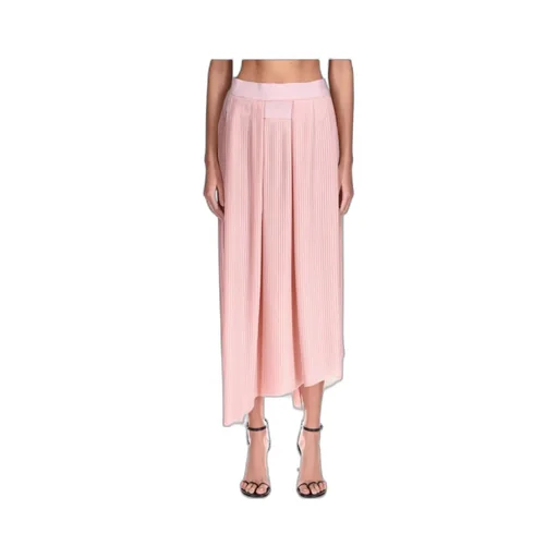 Asymmetrical Pleated Skirt With Trim