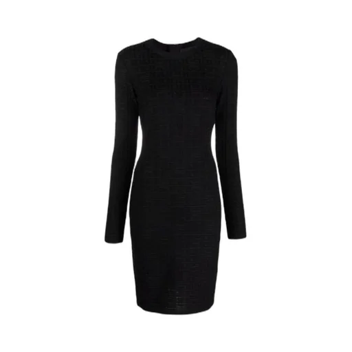 4G Jacquard Long-Sleeved Dress